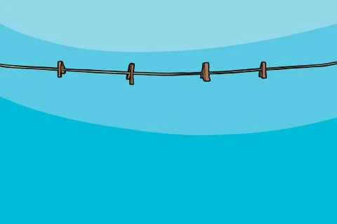 Empty clothesline Stock Illustration