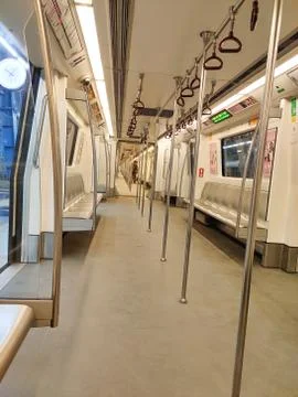 Empty coach of Delhi Metro Stock Photos