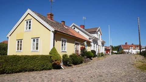 Empty cobblestone street Stock Footage 94367214