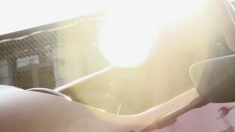 EMPTY COCKPIT of a RED FORMULAR 1 CAR before the RACE. Lovely Summer Day 스톡 동영상 127405588