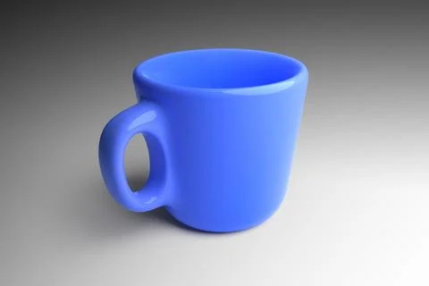 Empty coffee cup on gray background. 3d render 스톡 일러스트