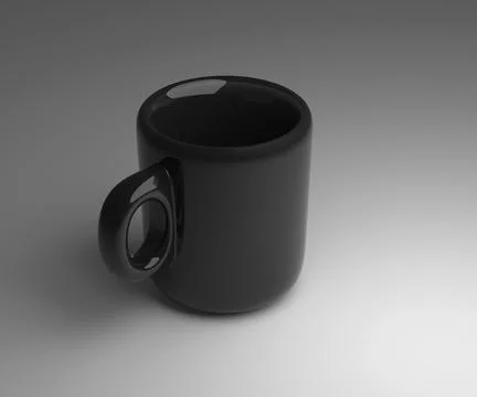 Empty coffee cup on gray background. 3d render Illustrazione stock