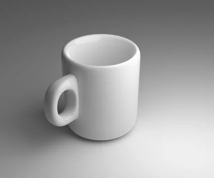 Empty coffee cup on gray background. 3d render Illustrazione stock