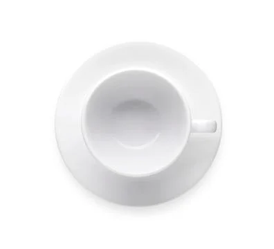 Empty Coffee cup isolate with clip path. Top view. Stock Photos