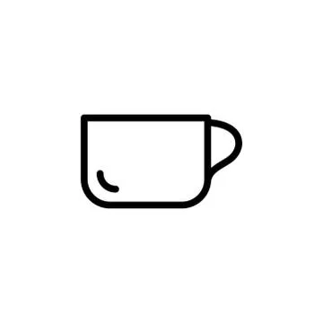 Empty Coffee Cup Line Icon In Flat Style Vector Icon For Apps, UI, Websites. Illustrazione stock