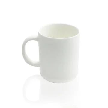 Empty coffee cup or coffee mug isolated on white background Stock Photos