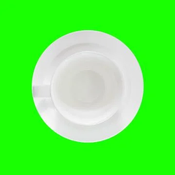 Empty coffee cup, top view. green screen Stock Photos