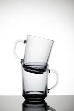 Empty coffee glass on a white background Stock Photos