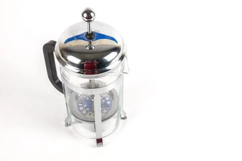 Empty coffee maker isolated on white. Stock Photos