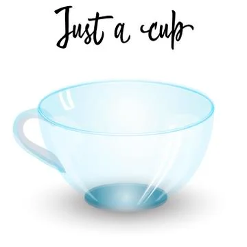 Empty coffee or tea glass cup isolated on white background. Vector Illustrati Stock Illustration