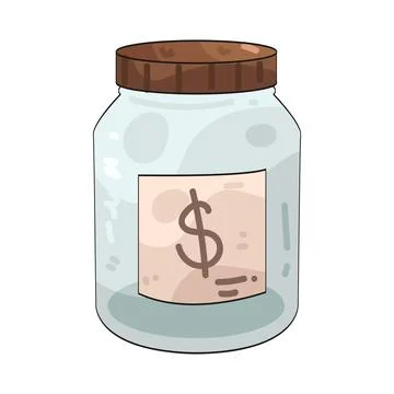 Empty coin jar illustration Stock Illustration