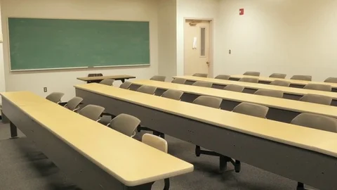 Empty College Classroom Stock Footage 80931522