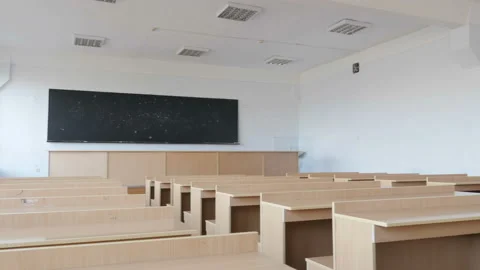 Empty College Classroom Hall Stock Footage 98854886