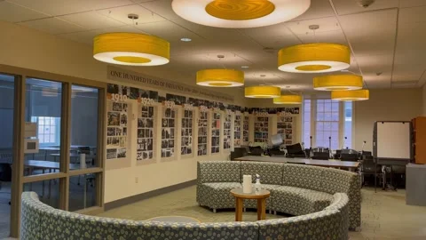 Empty college library in 4k quality video Video stock 151018465
