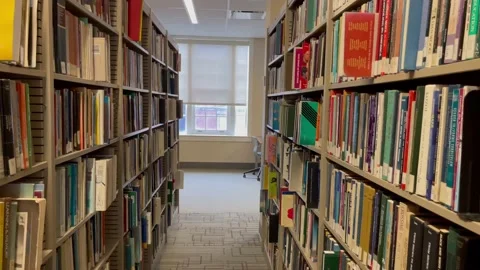 Empty college library 4k Quality Cinematic Video Video stock 151021491