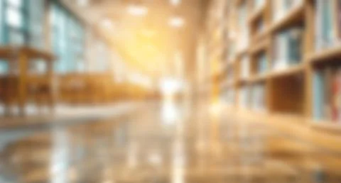 Empty college library space, quiet classroom environment for study Stock Photos