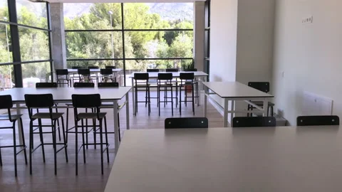 Empty College study room or Classroom, Office Open Space Stock Footage 134249308