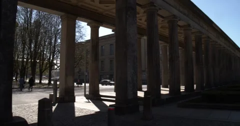 Empty Colonnade Museum Island Berlin COVID-19 Pandemic Lockdown March 24 2020 Stock Footage 331662733