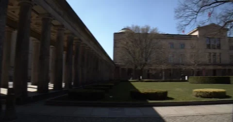 Empty Colonnade Museum Island Berlin COVID-19 Pandemic Lockdown March 24 2020 Stock Footage 331663061