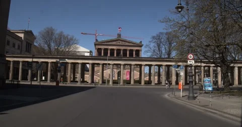 Empty Colonnade Museum Island Berlin COVID-19 Pandemic Lockdown March 24 2020 Stock Footage 331664194
