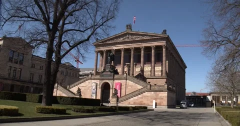 Empty Colonnade Museum Island Berlin COVID-19 Pandemic Lockdown March 24 2020 Stock Footage 331664259
