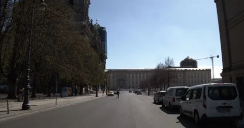 Empty Colonnade Museum Island Berlin COVID-19 Pandemic Lockdown March 24 2020 Stock Footage 331664314