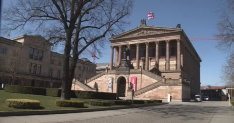 Empty Colonnade Museum Island Berlin COVID-19 Pandemic Lockdown March 24 2020 Stock Footage 331664349