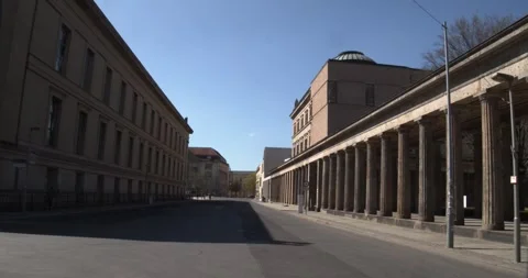 Empty Colonnade Museum Island Berlin COVID-19 Pandemic Lockdown March 24 2020 Stock Footage 331665125