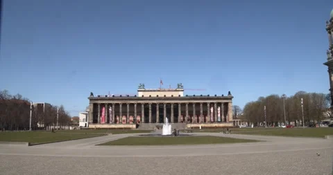 Empty Colonnade Museum Island Berlin COVID-19 Pandemic Lockdown March 24 2020 Stock Footage 331665542