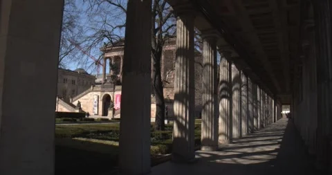 Empty Colonnade Museum Island Berlin COVID-19 Pandemic Lockdown March 24 2020 Stock Footage 331670170