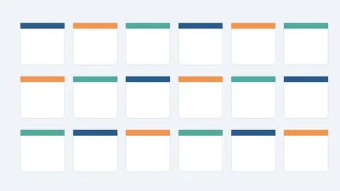 Empty color-coded rectangular panels grid layout design template Stock Illustration