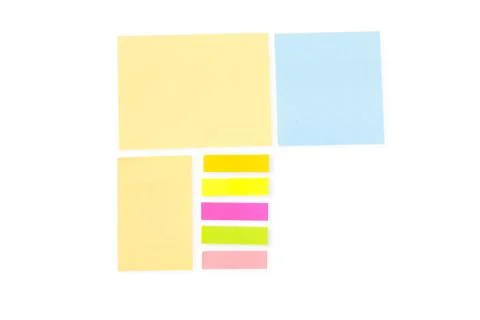 Empty color sticky notes Stock Photos