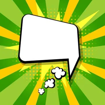 Empty colored speech bubble pop art green Stock Illustration
