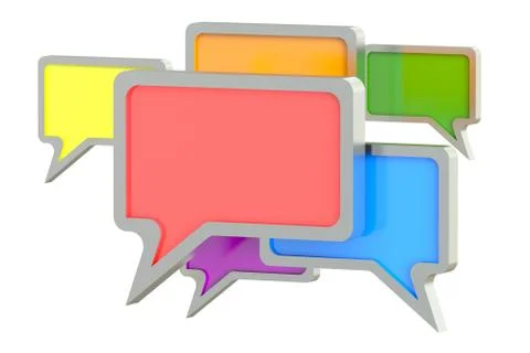 Empty colored speech bubbles Illustrazione stock