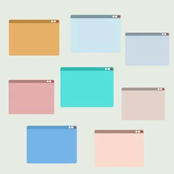 Empty colored windows to group video call Stock Illustration