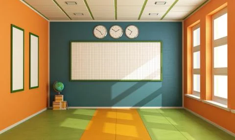 Empty colorful classroom Stock Illustration