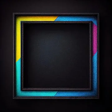 An empty colorful leather square frame on solid background. Stock Illustration