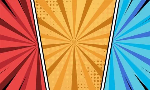 Empty colorful pop art comic cartoon background vector Illustrazione stock