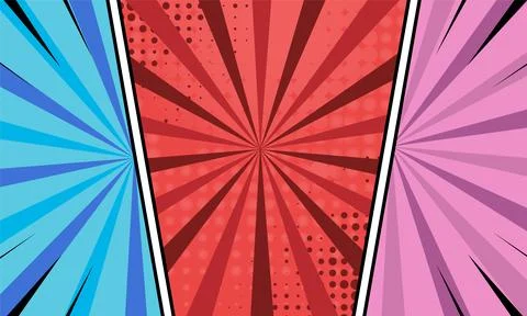 Empty colorful pop art comic cartoon background template Stock Illustration