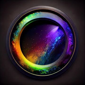 An empty colorful stone circle frame on solid background. イラスト素材