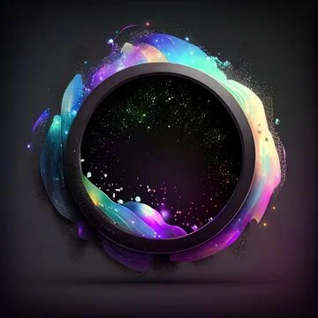 An empty colorful stone circle frame on solid background. イラスト素材