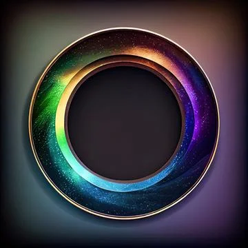 An empty colorful stone circle frame on solid background. イラスト素材