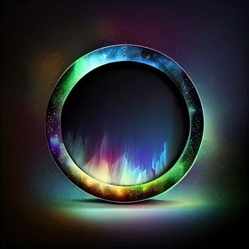 An empty colorful stone circle frame on solid background. イラスト素材