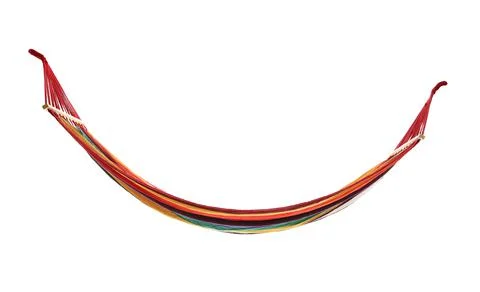 Empty comfortable bright hammock isolated on white Stock Photos