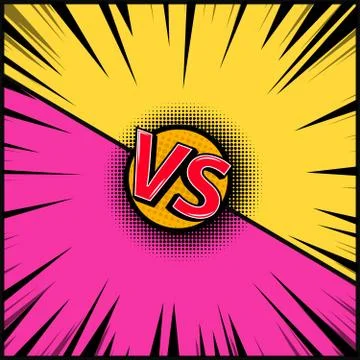 Empty comic book style background. Versus illustration. Design element for ba Stock Illustration