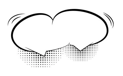 Empty comic bubble and element with black halftone shadows. Vector illustra.. Stock-Illustration