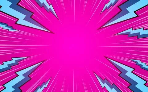 Empty comic cartoon thunder flash background. vector illustration Stock Illustration