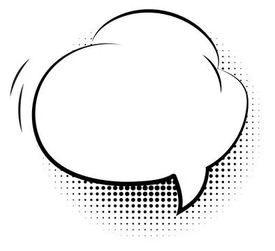Empty comic cloud template with dot gradient shadow イラスト素材