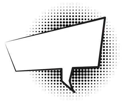 Empty comic message box template with halftone shadow Ilustración de archivo