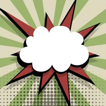 Empty comic speech bubble Pop Art red green Stock Illustration